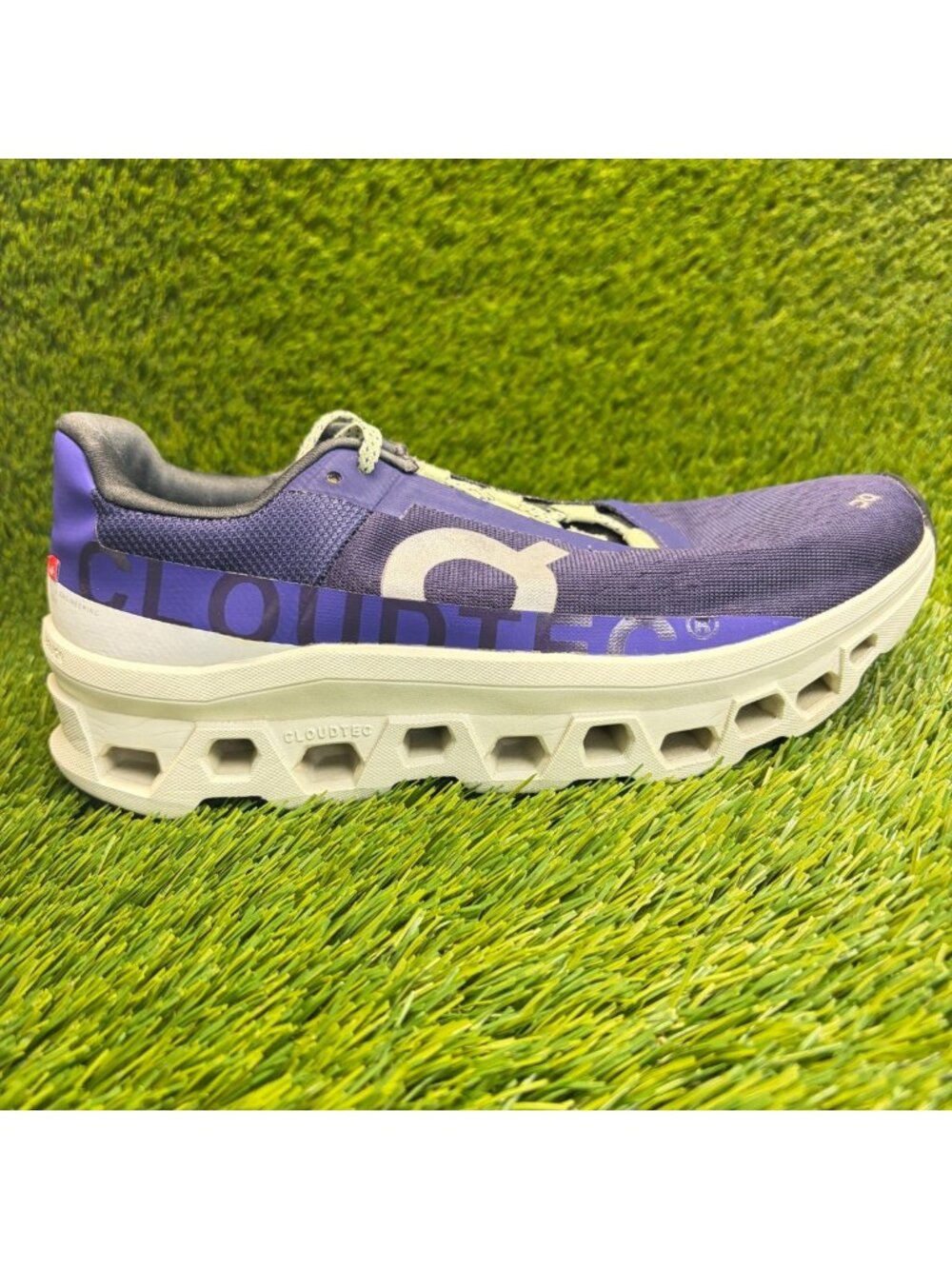 On Cloudmonster Mens Size 9 Acai Purple White Athletic Running Shoes Sneakers